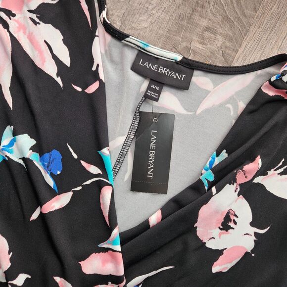 Lane Bryant Floral Maxi Hi-Lo Faux Wrap Dress - Picture 4 of 4